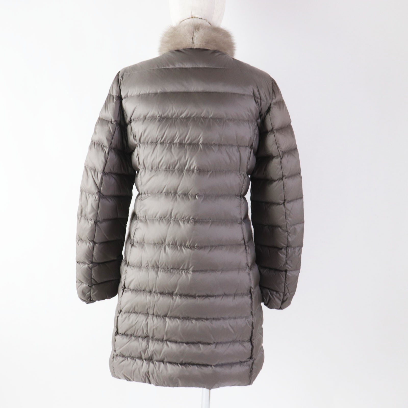 Moncler Nylon Down Coat with Mink Fur