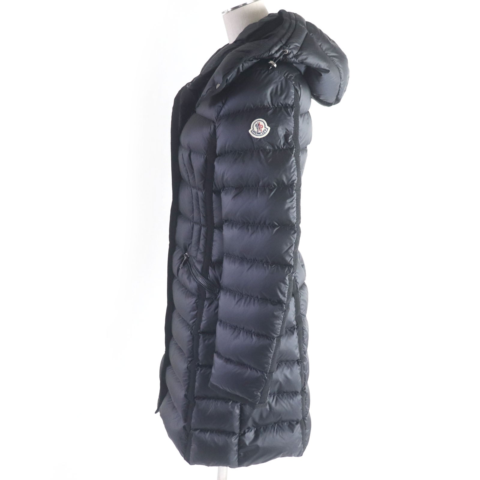 Moncler HERMINE Nylon Down Hooded Jacket Black Women