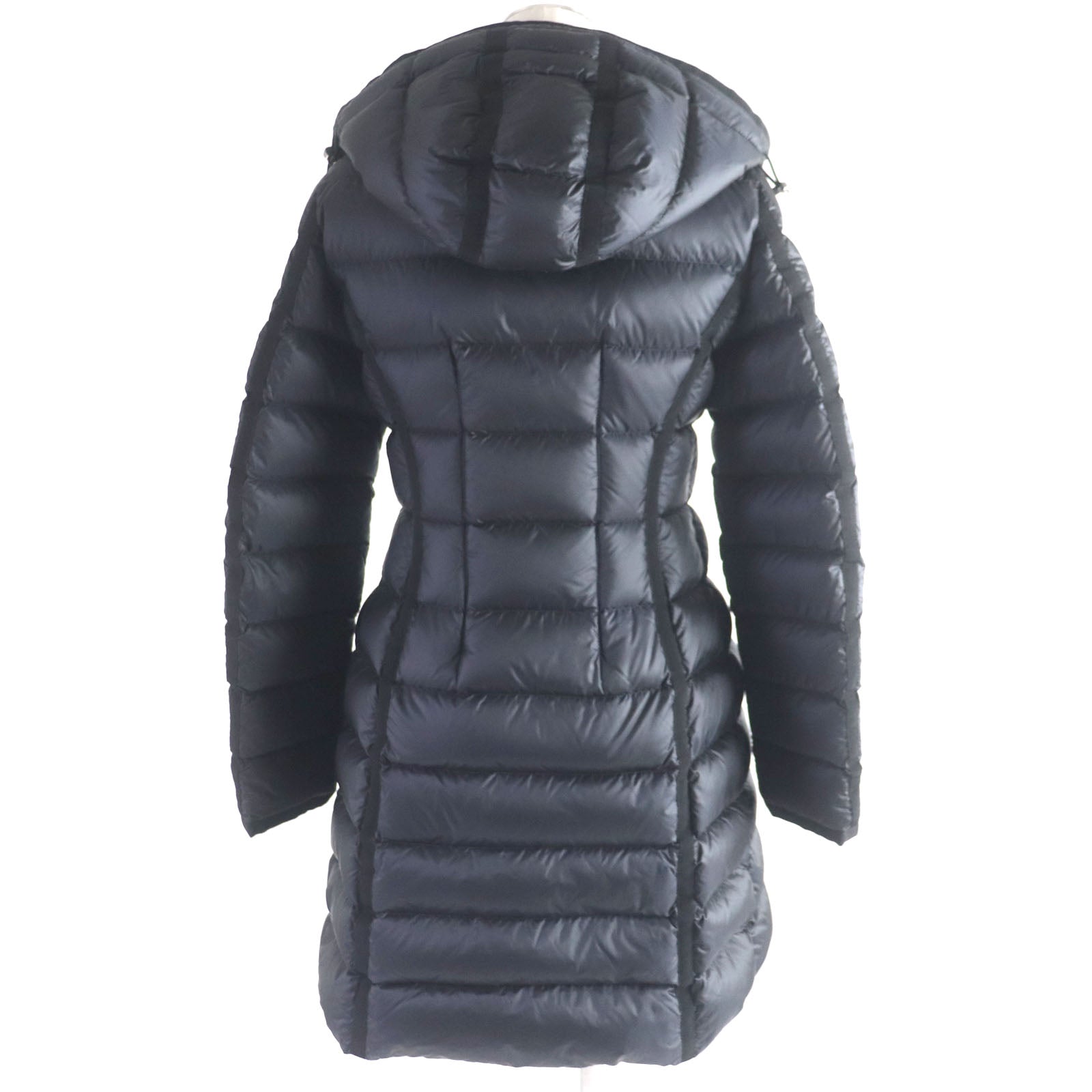 Moncler HERMINE Nylon Down Hooded Jacket Black Women