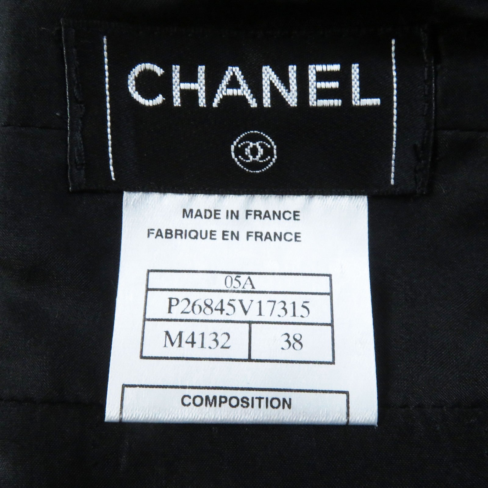 Chanel Camellia Tweed Skirt Black Grey 38