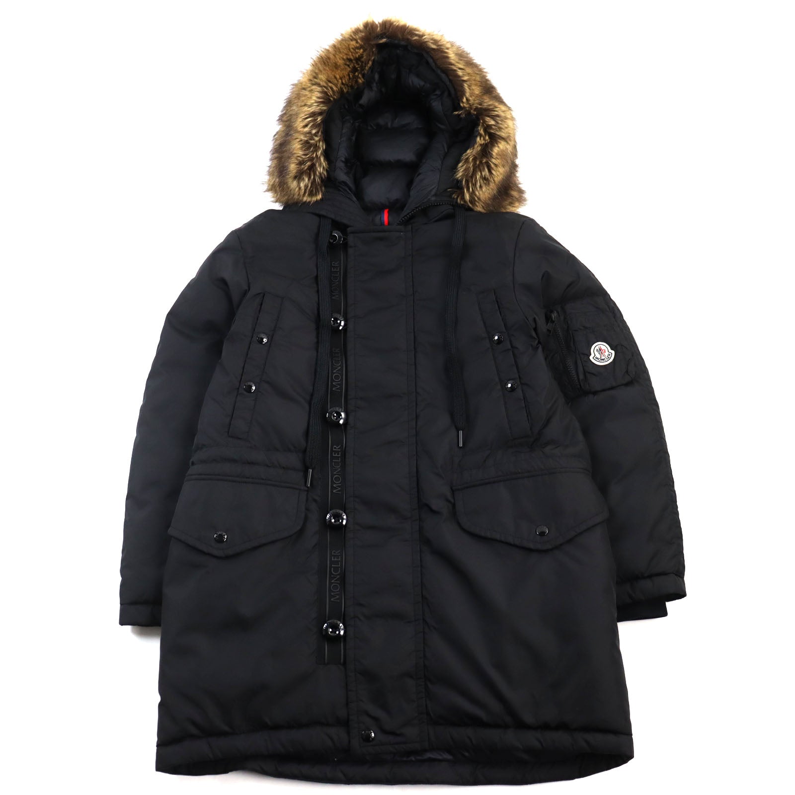 Moncler Nylon Hooded Down Jacket Black