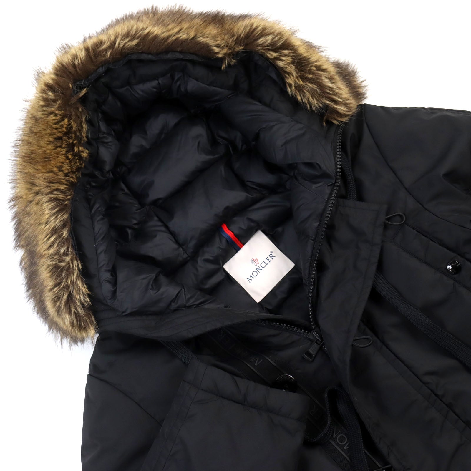 Moncler Nylon Hooded Down Jacket Black