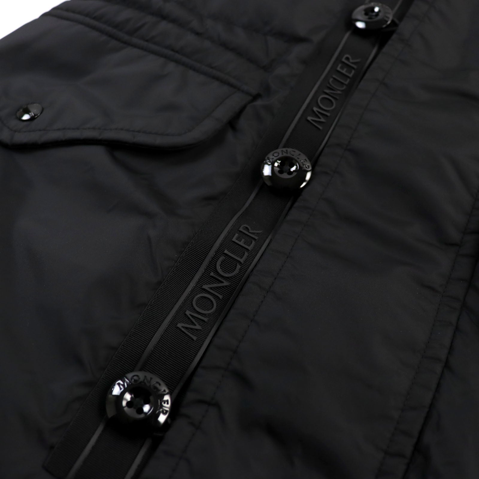 Moncler Nylon Hooded Down Jacket Black