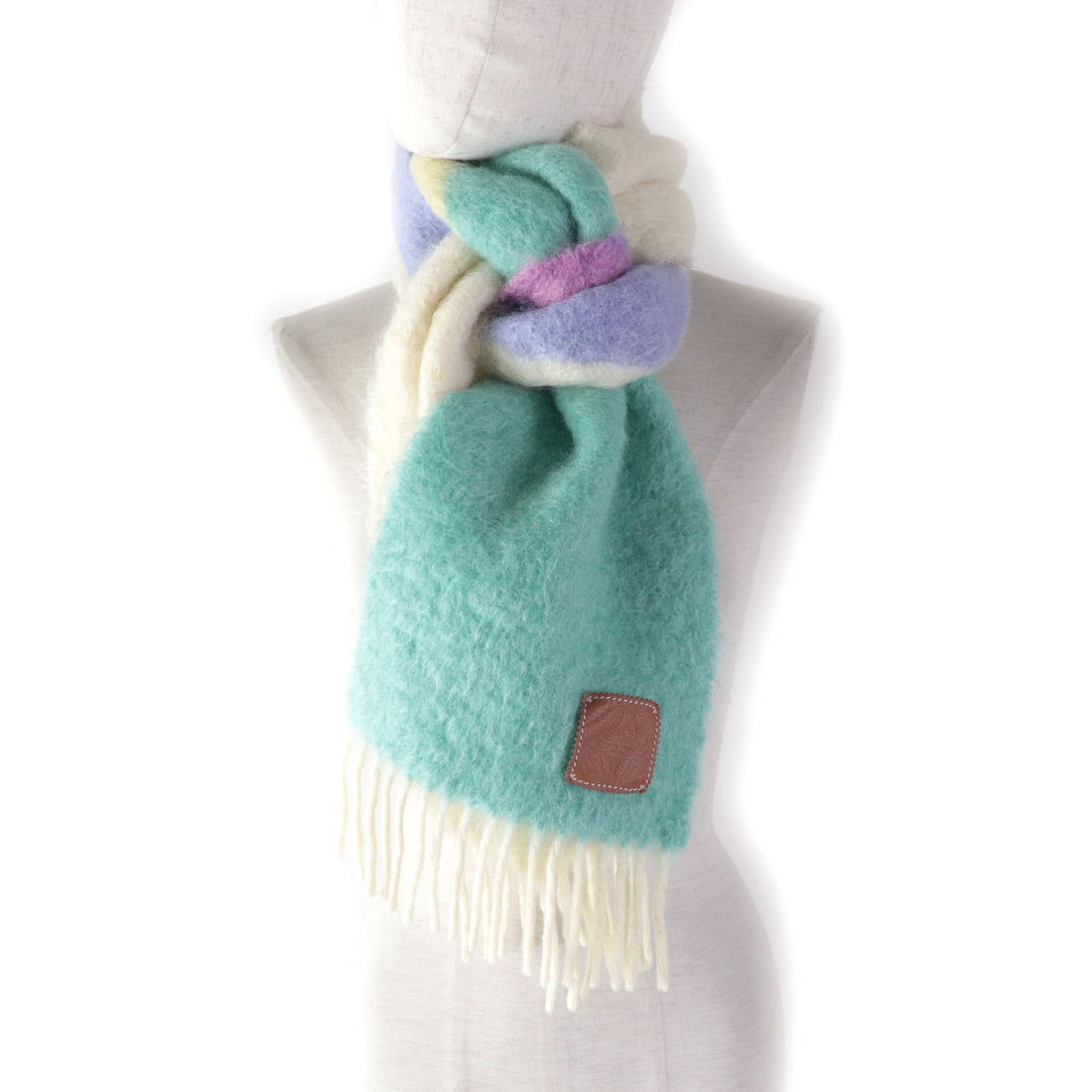 Loewe Mohair Wool Long Fringe Scarf