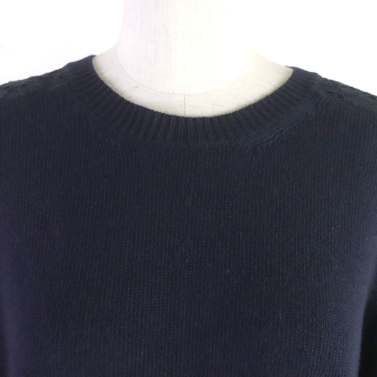 Valentino Wool Cashmere Lace-up Pullover Knit Navy L