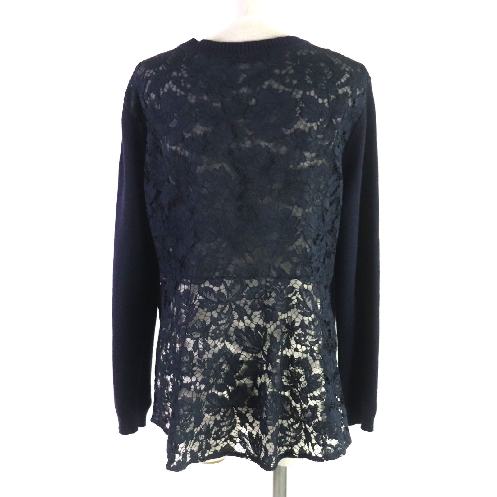 Valentino Wool Cashmere Lace-up Pullover Knit Navy L