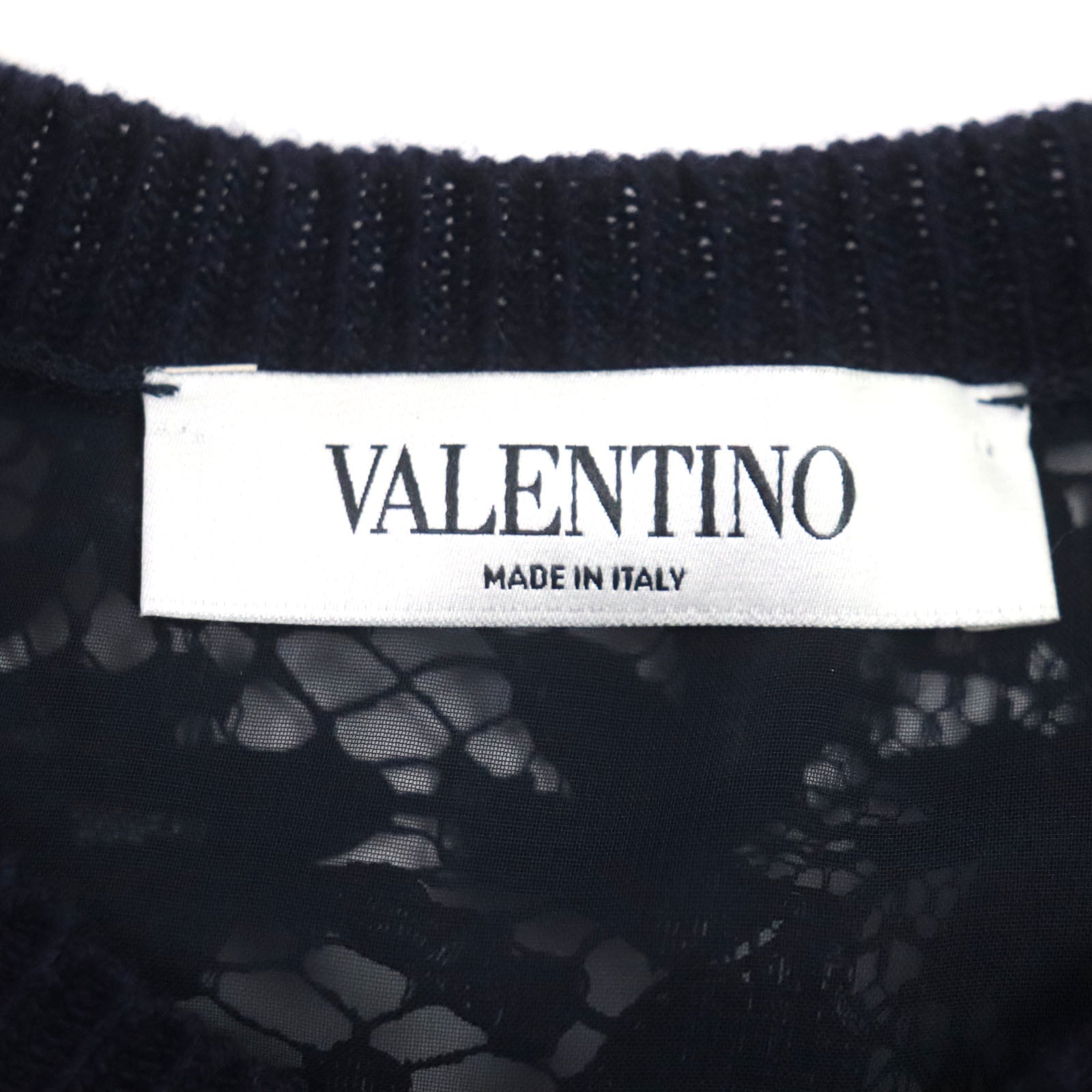 Valentino Wool Cashmere Lace-up Pullover Knit Navy L