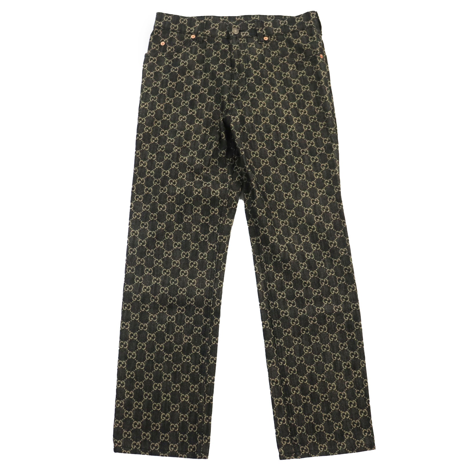 GUCCI Cotton GG Denim Pants Black 30