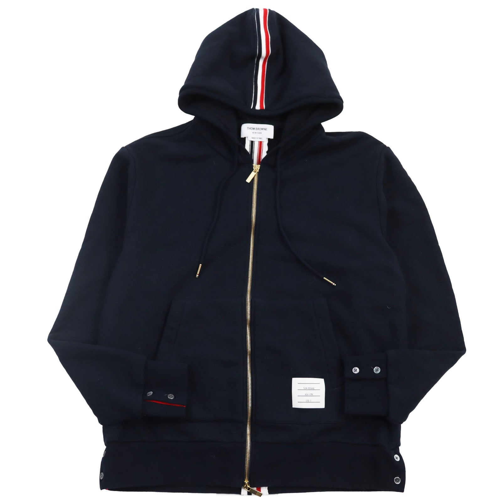 Thom Browne Cotton Triple Stripe Zip Hoodie