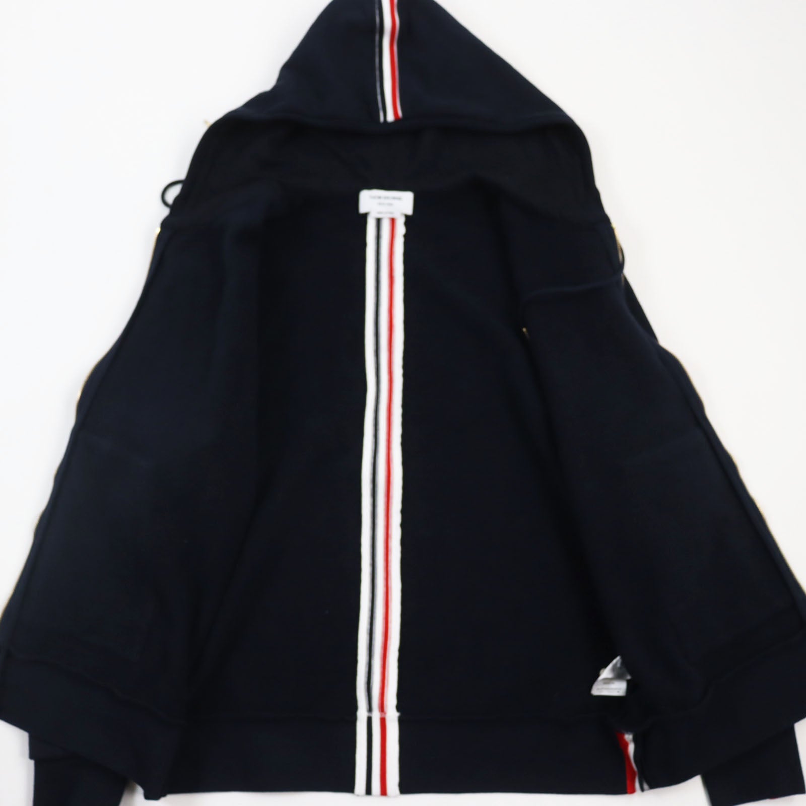 Thom Browne Cotton Triple Stripe Zip Hoodie