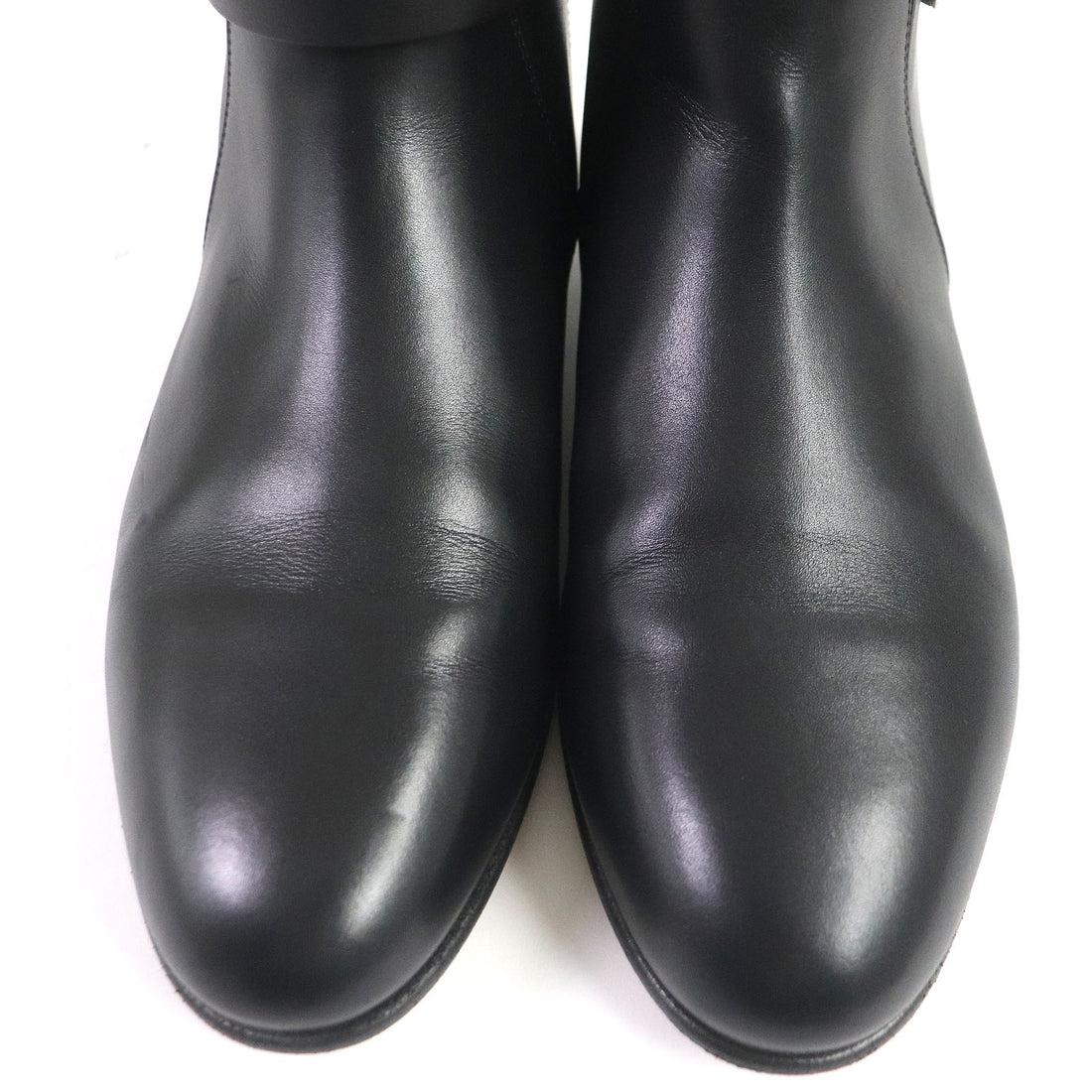 Hermes Neo Kelly Leather Ankle Boots Black 36.5