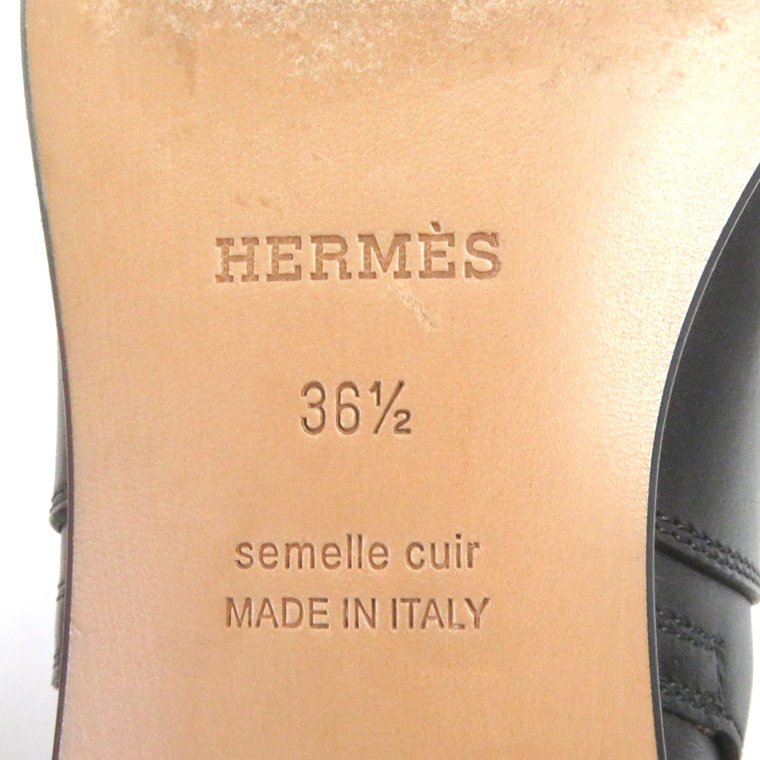 Hermes Neo Kelly Leather Ankle Boots Black 36.5