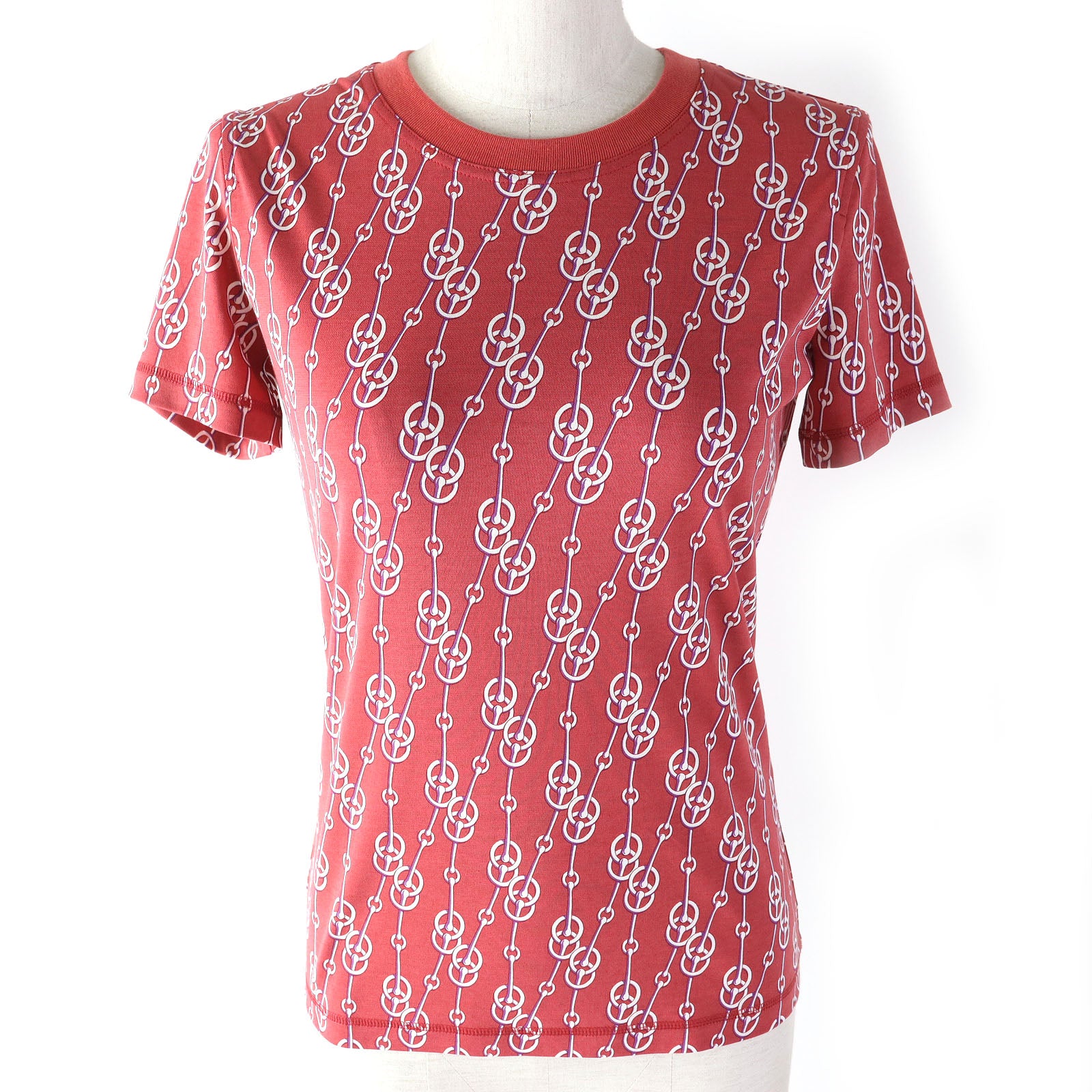 Hermes Cotton Pattern Short Sleeve T-Shirt Women