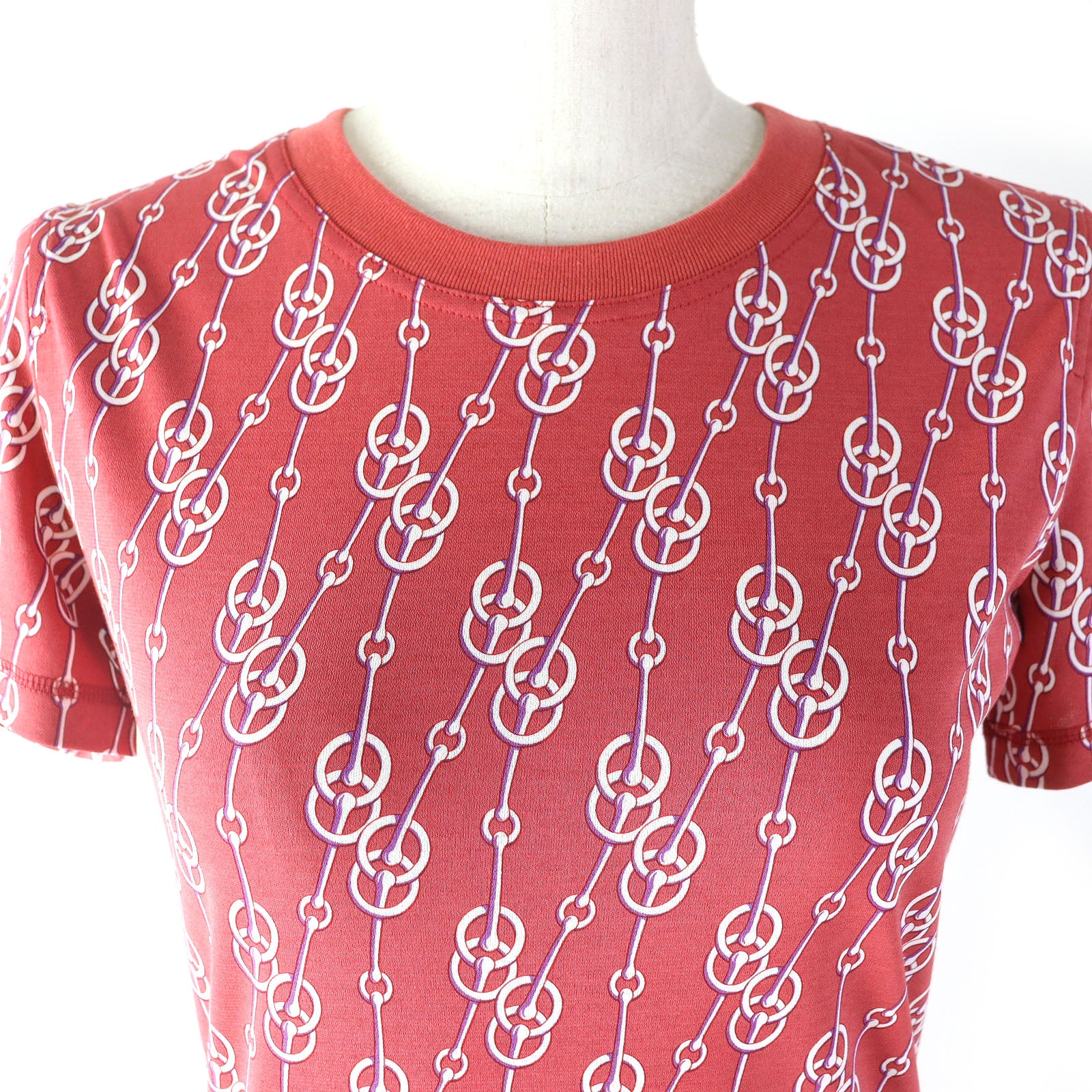 Hermes Cotton Pattern Short Sleeve T-Shirt Women