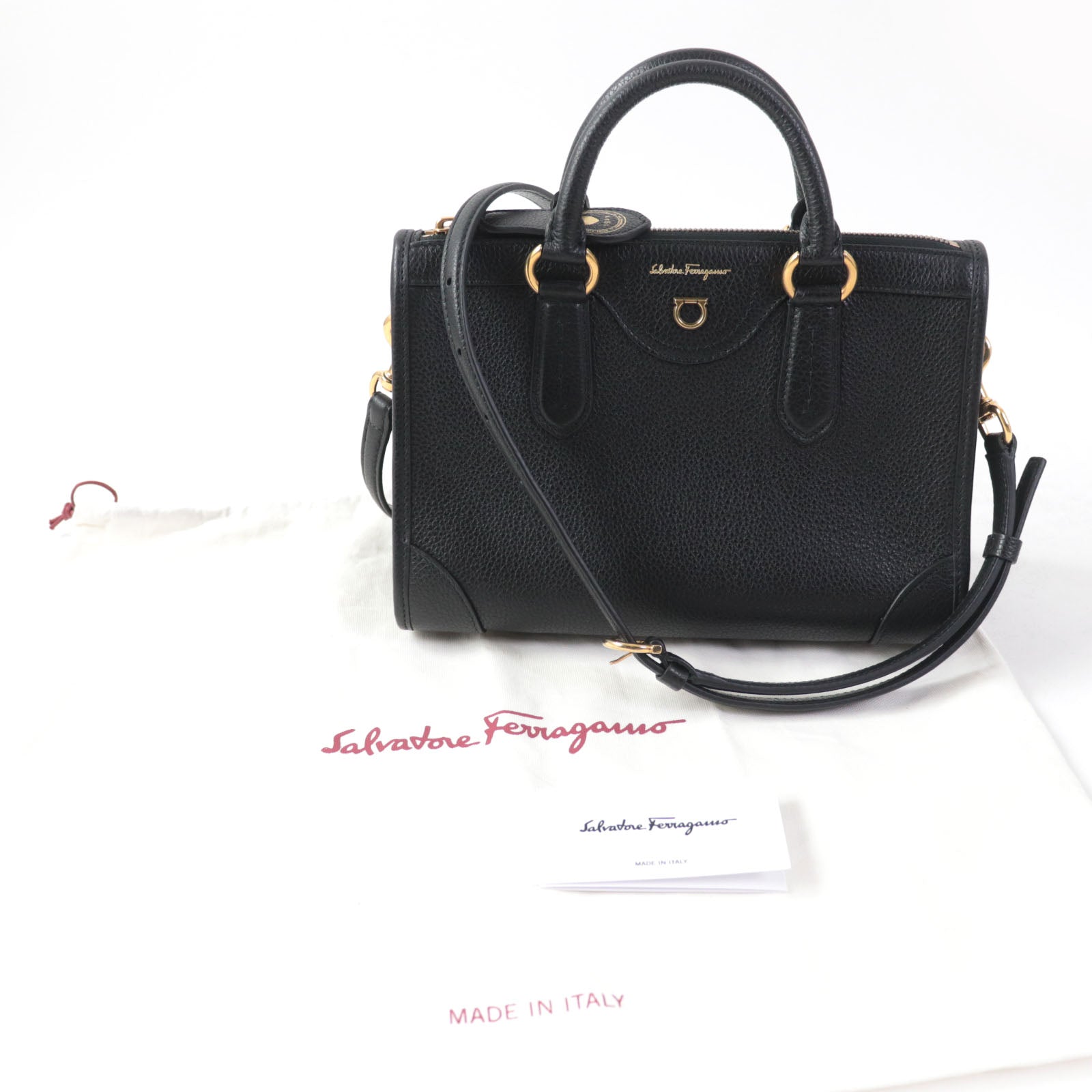 Salvatore Ferragamo Gancini Leather Shoulder Bag