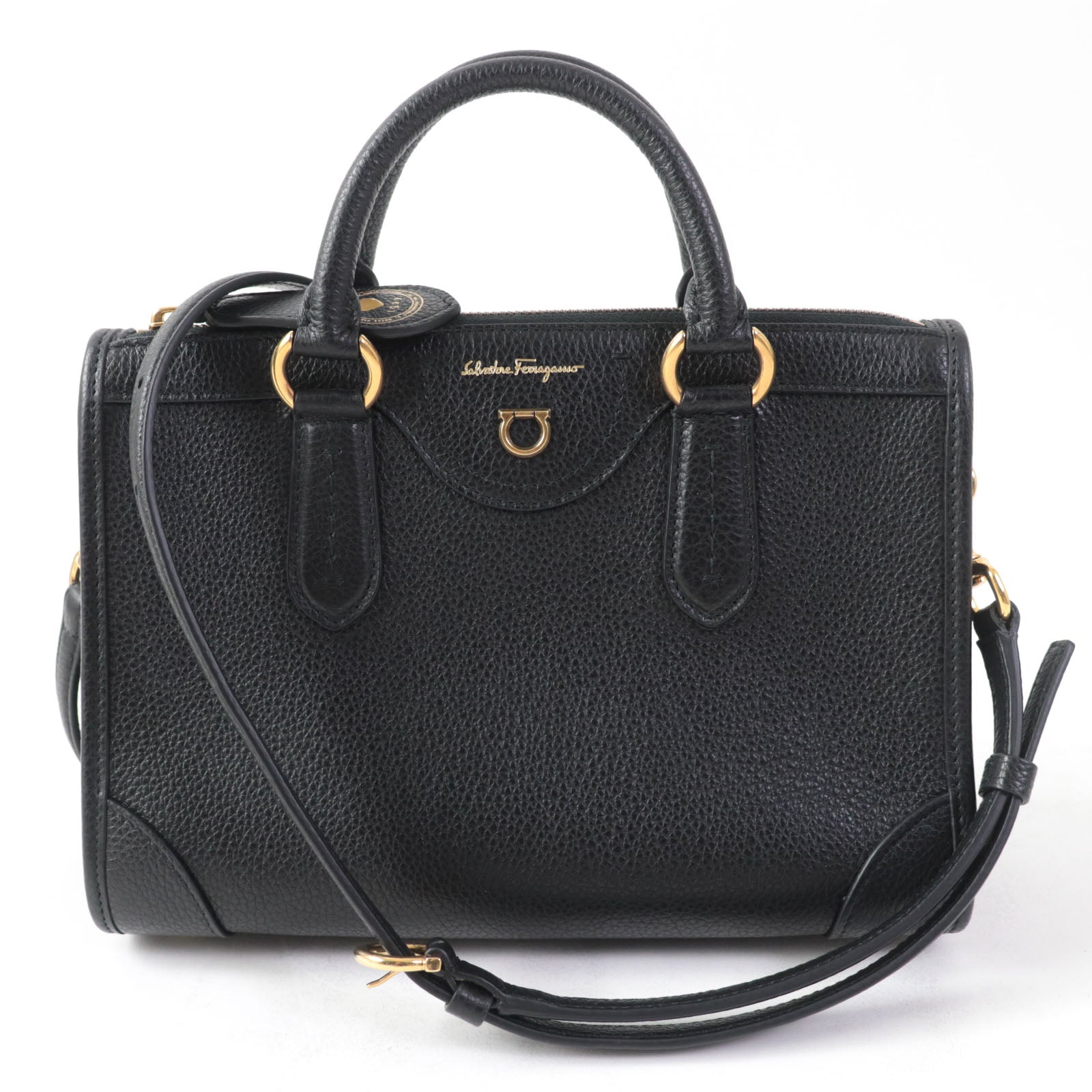 Salvatore Ferragamo Gancini Leather Shoulder Bag