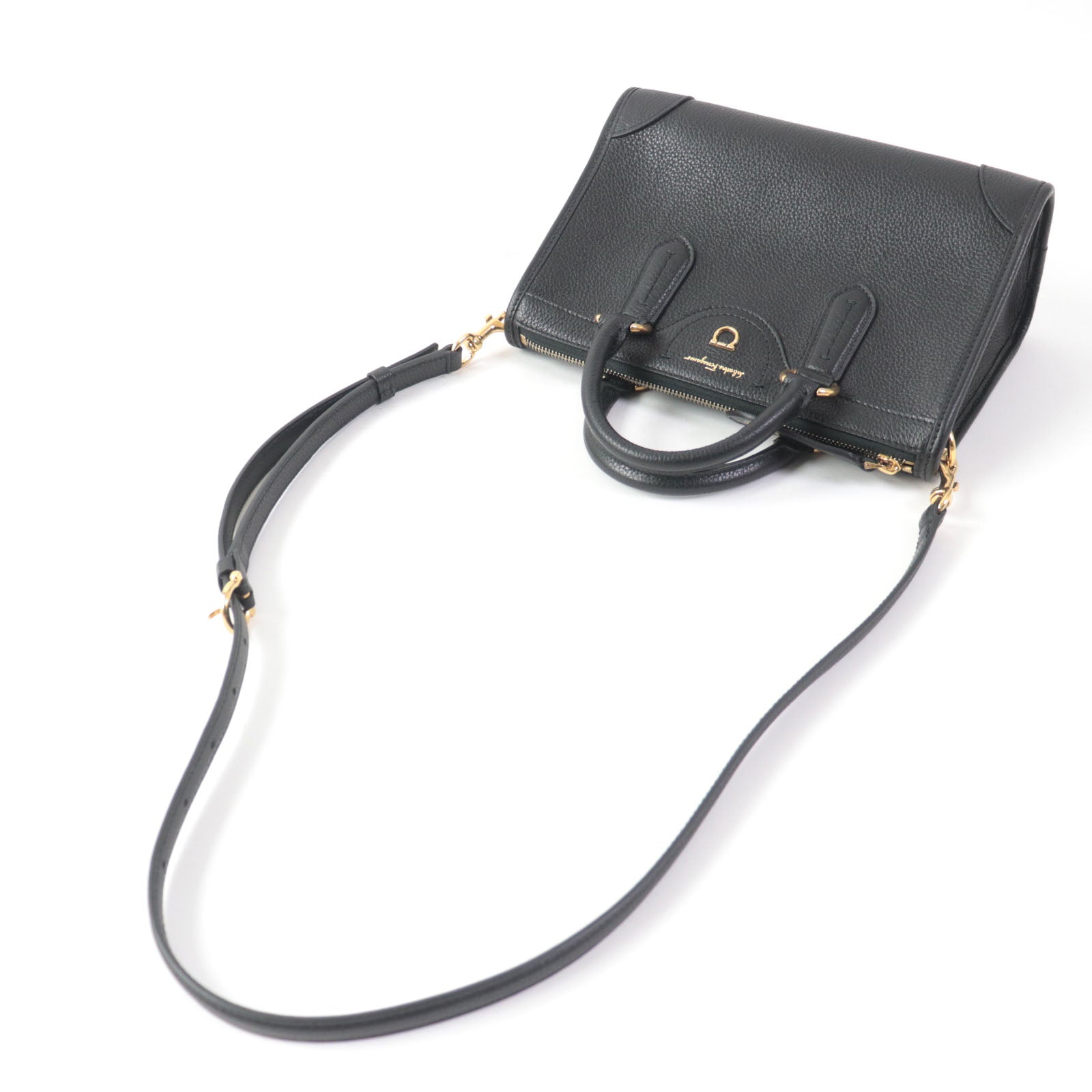 Salvatore Ferragamo Gancini Leather Shoulder Bag