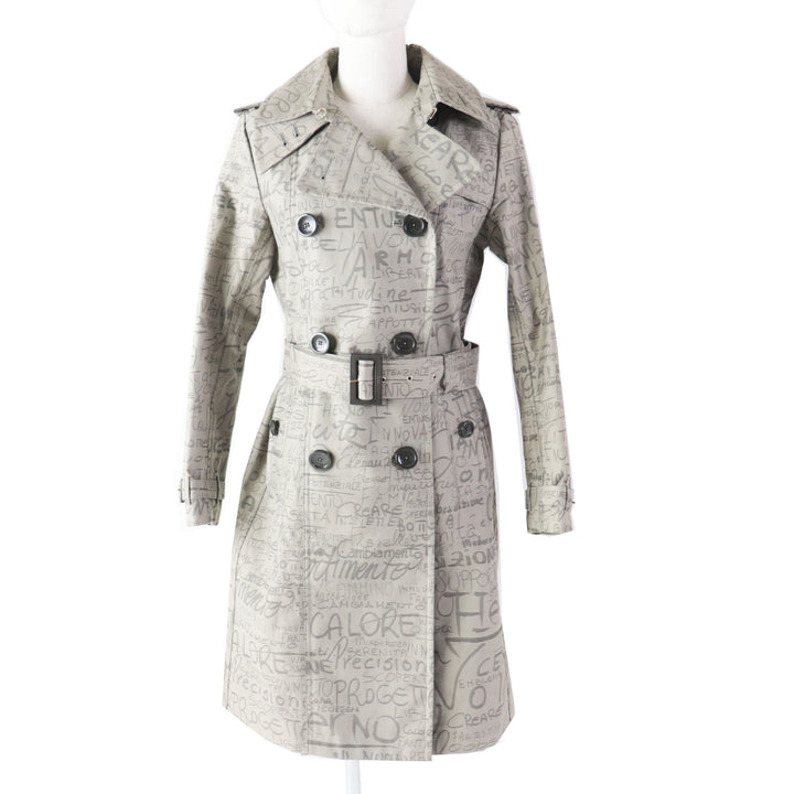 Herno Women's Graphic Double Trench Coat Gray