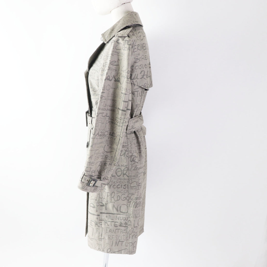 Herno Women's Graphic Double Trench Coat Gray