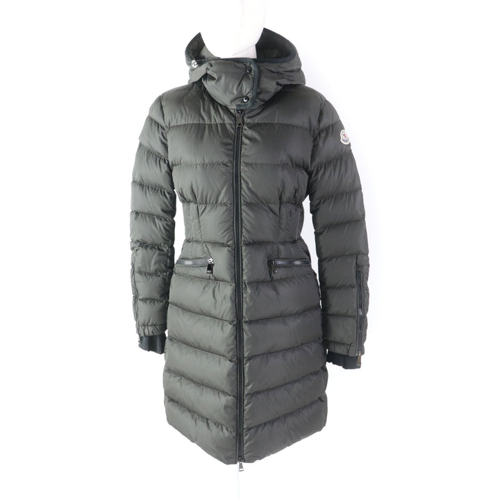 Moncler BETULONG Nylon Hooded Down Coat Khaki Women