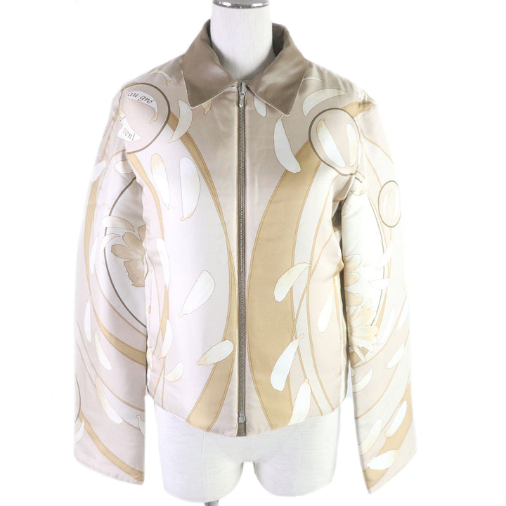 Hermes Silk Reversible Blouson Beige SM