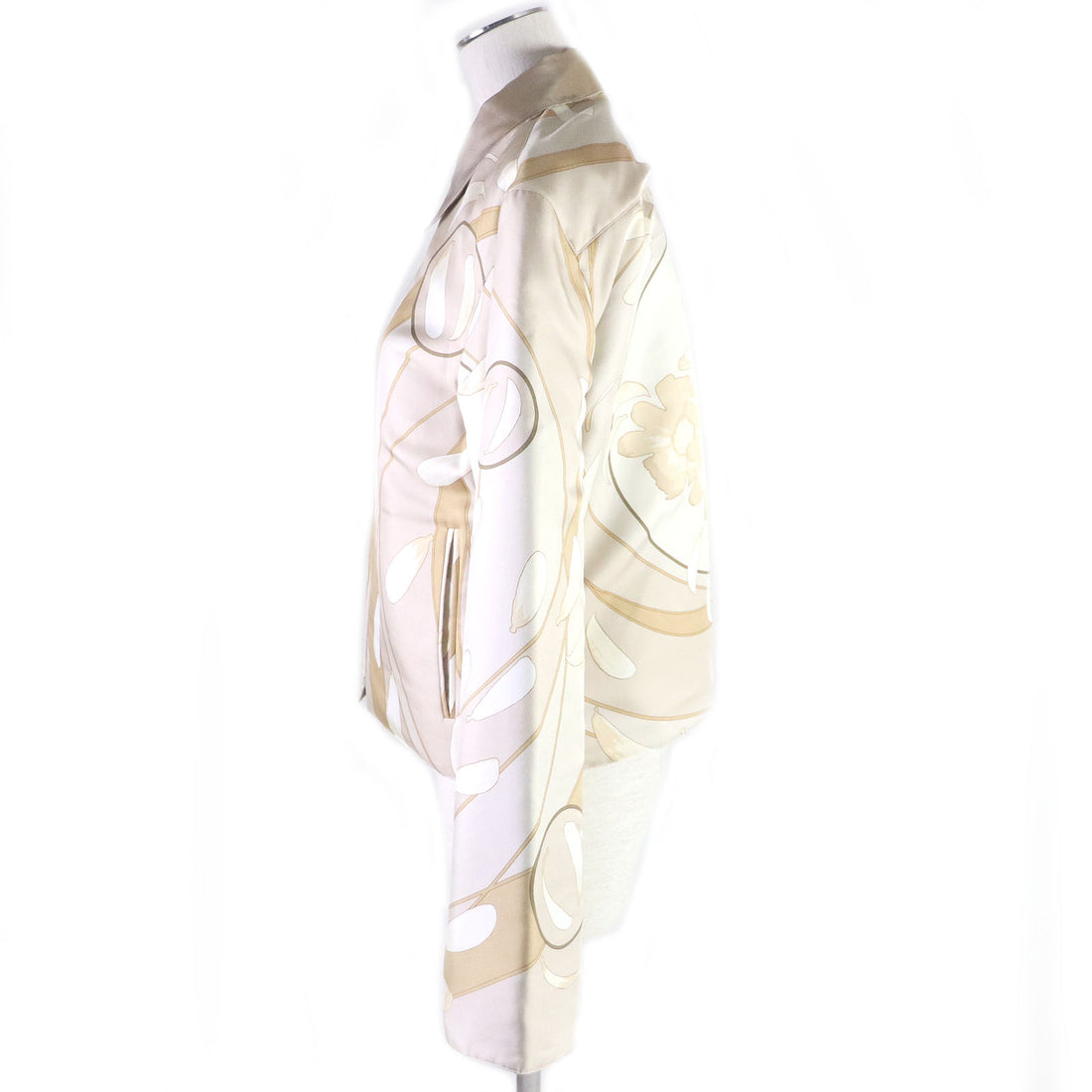 Hermes Silk Reversible Blouson Beige SM