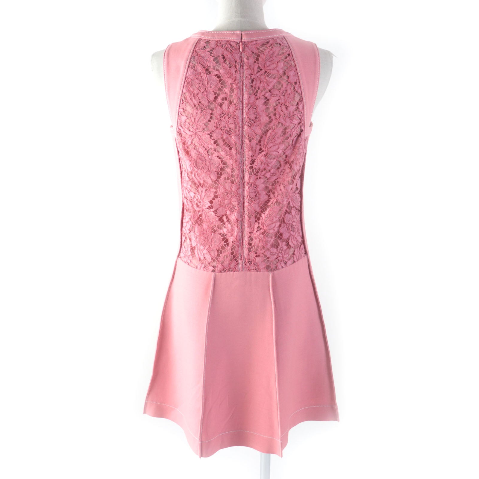 Valentino Floral Lace V-Neck Dress Pink