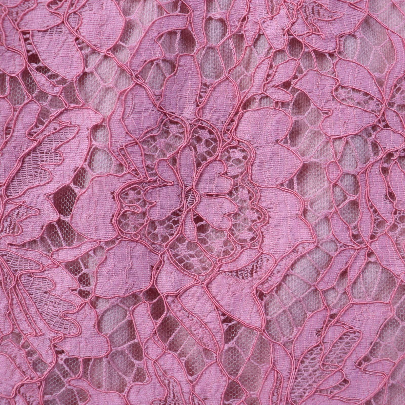 Valentino Floral Lace V-Neck Dress Pink