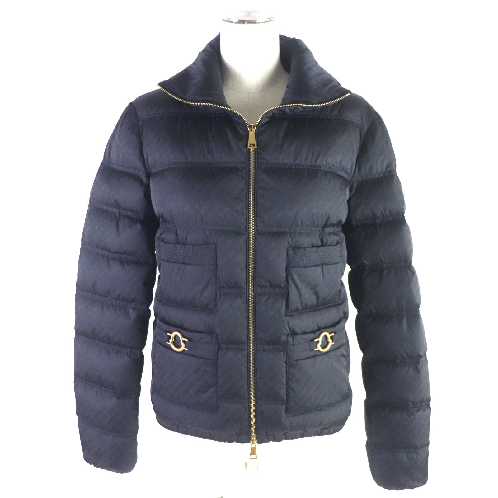 Moncler Nylon Down Jacket Navy Women