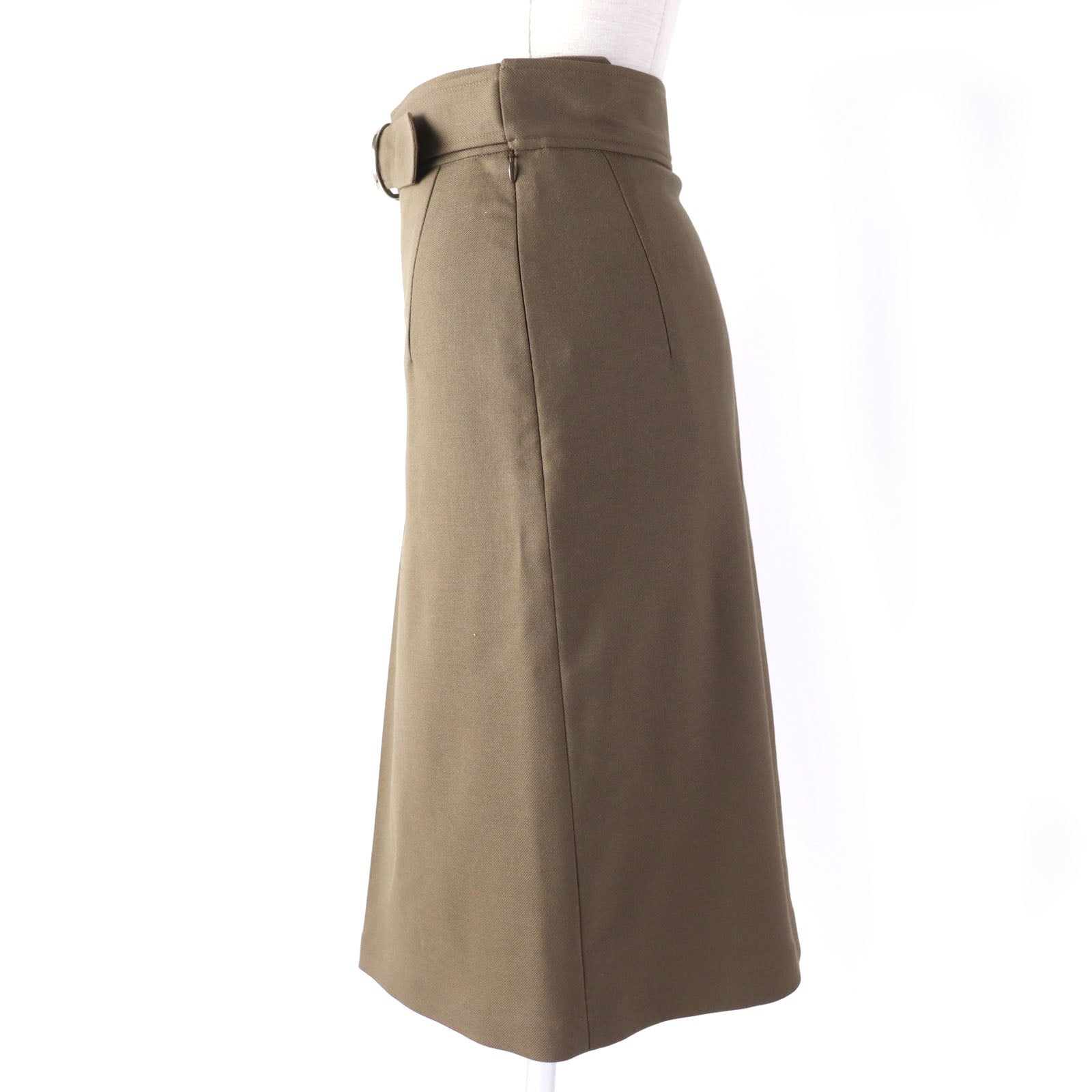 Hermes Wool Polyurethane Skirt with Belt-like Fittings