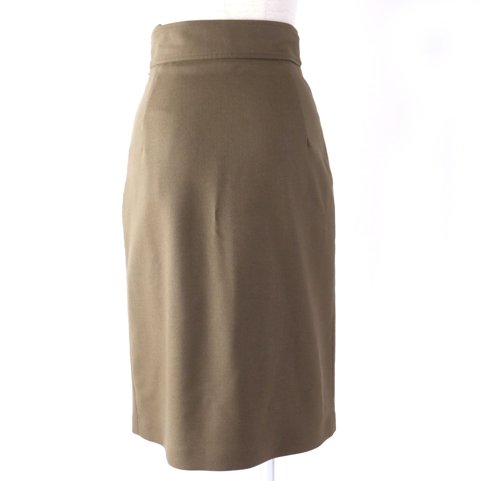 Hermes Wool Polyurethane Skirt with Belt-like Fittings