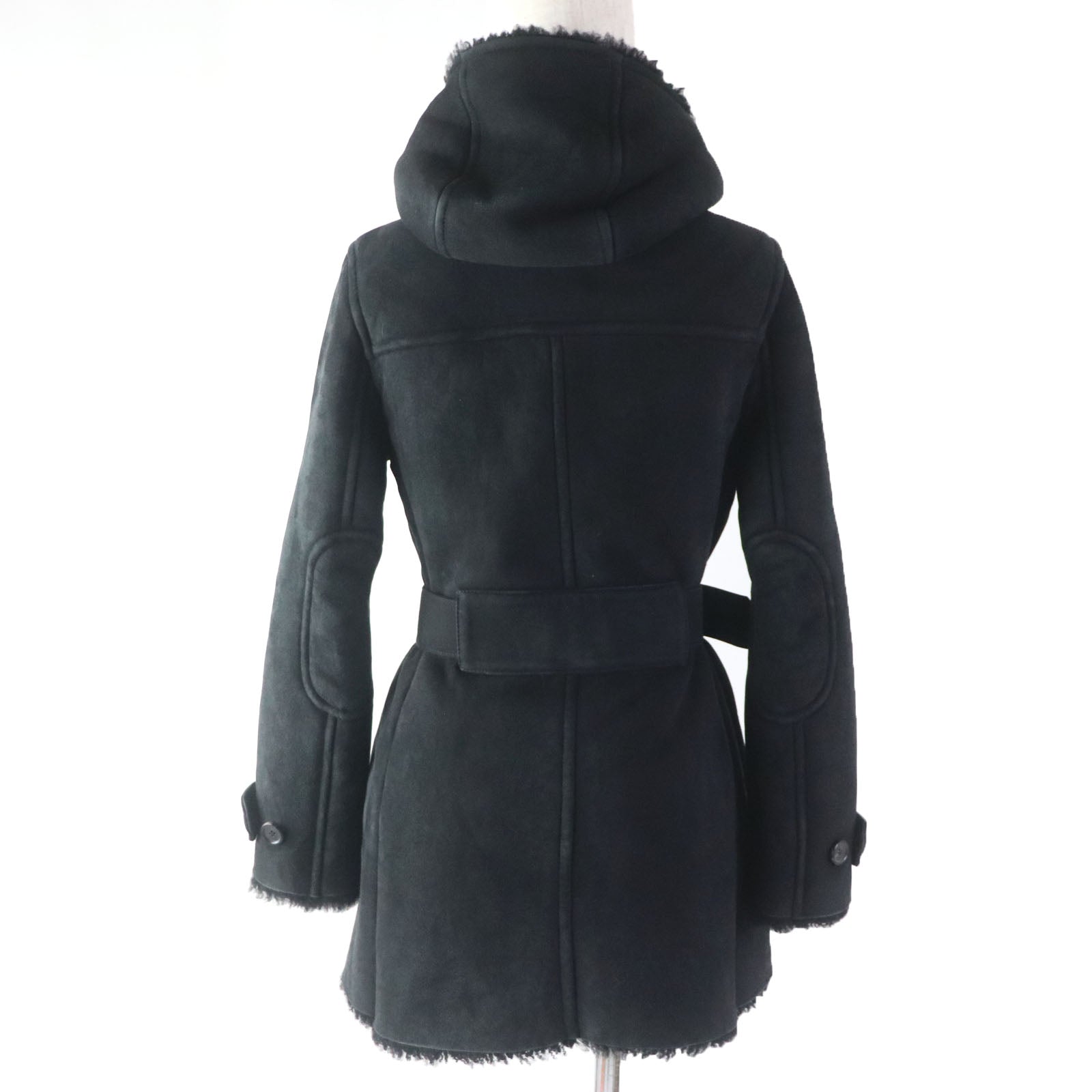 Prada Mouton Coat Black 38 Women