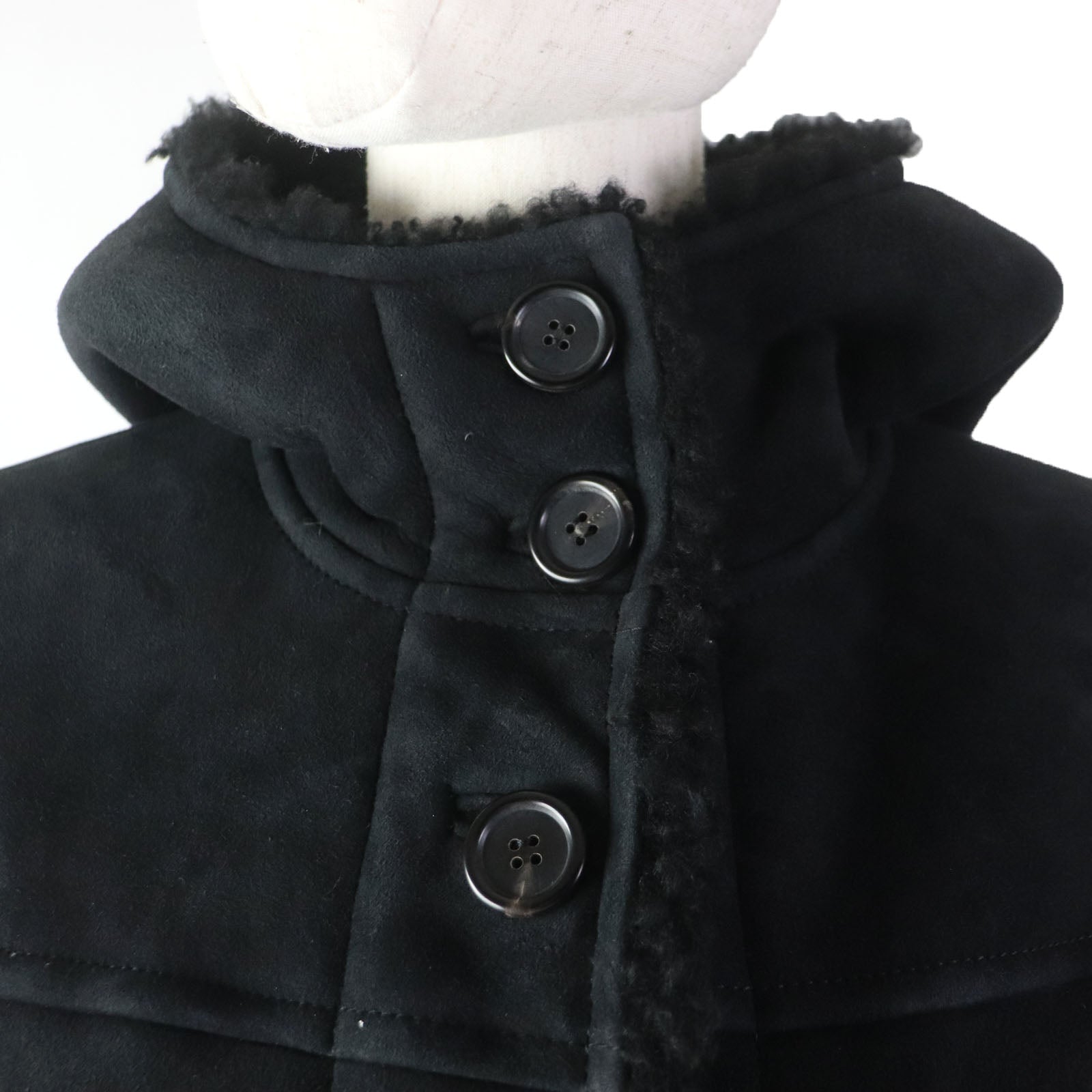 Prada Mouton Coat Black 38 Women