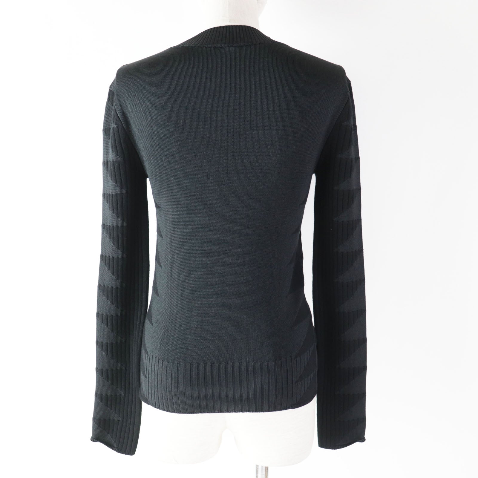 HERMES Wool Silk Cashmere Pullover Knit Black 34