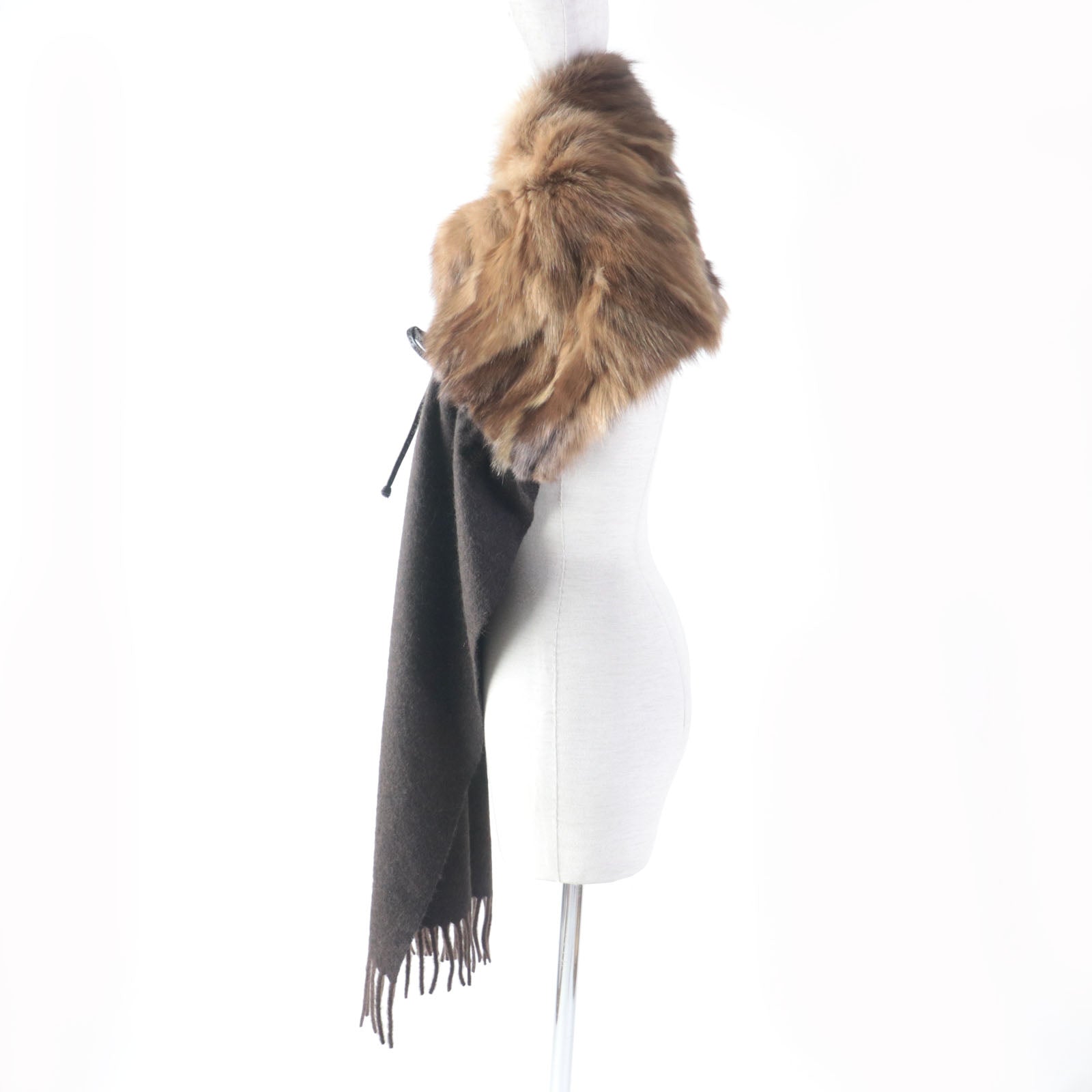 Fendi Cashmere Mink Sable Fringe Stole