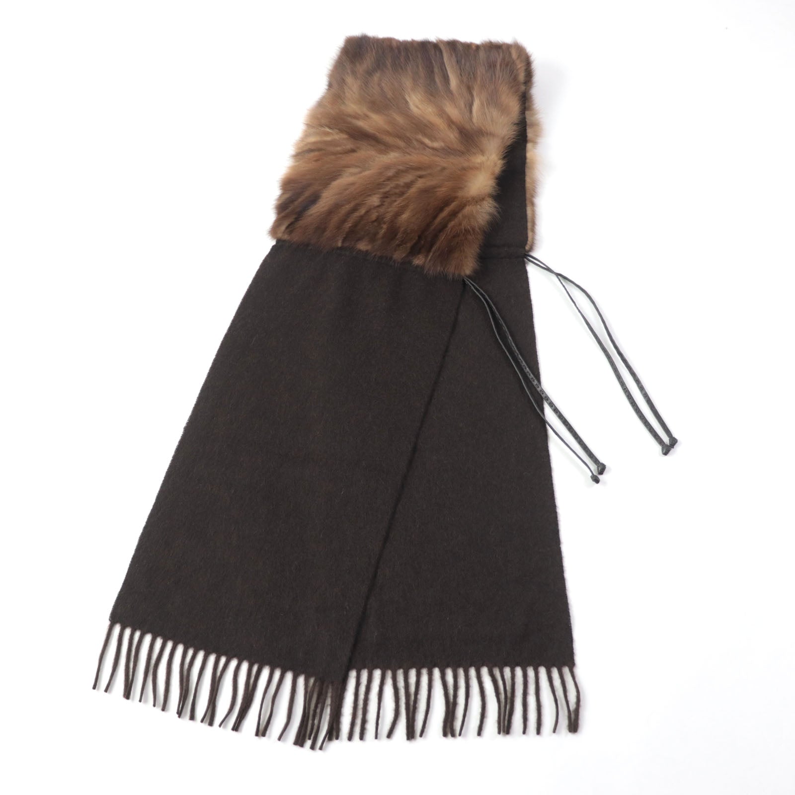 Fendi Cashmere Mink Sable Fringe Stole