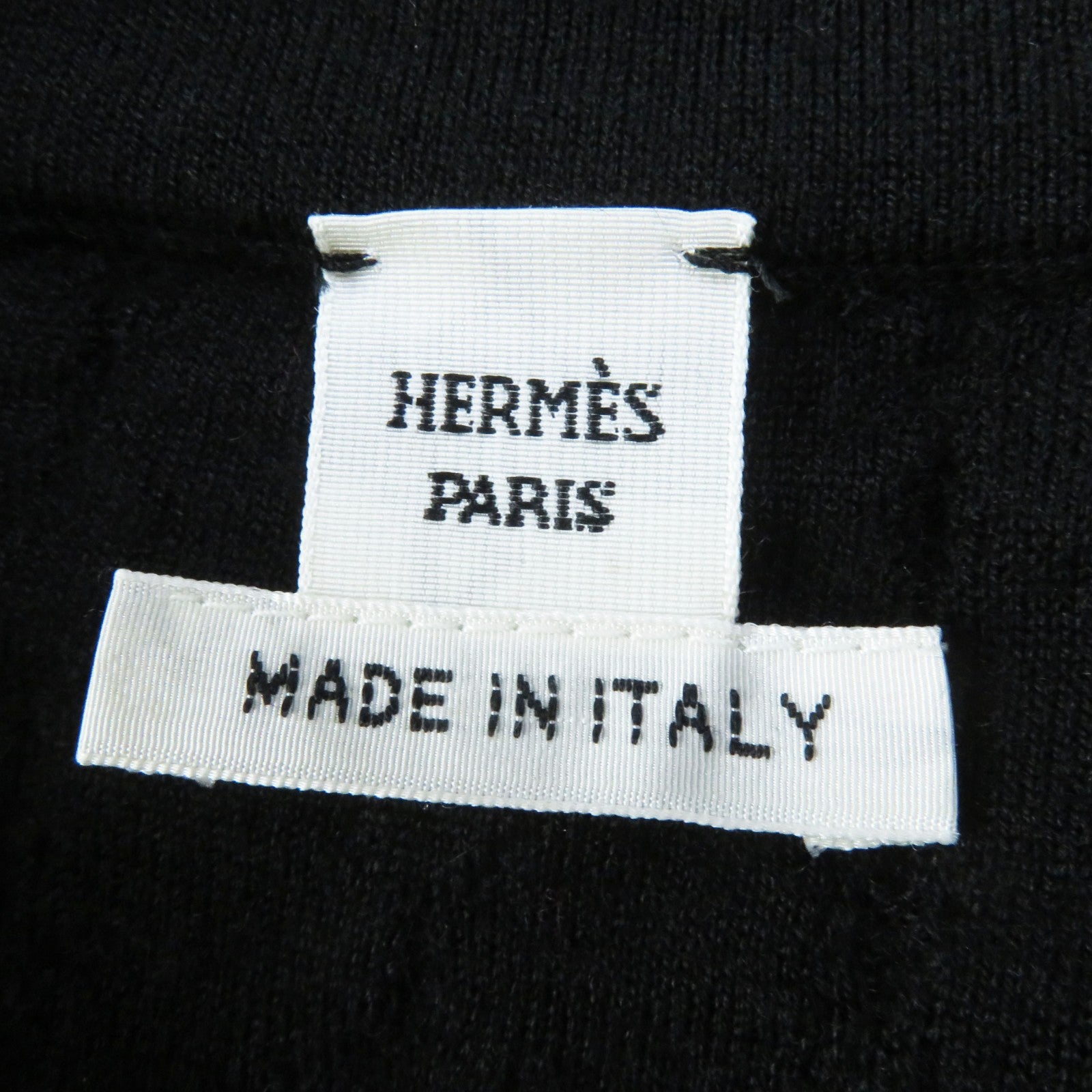 HERMES De Re Boucle Cashmere Silk Knit Black 34