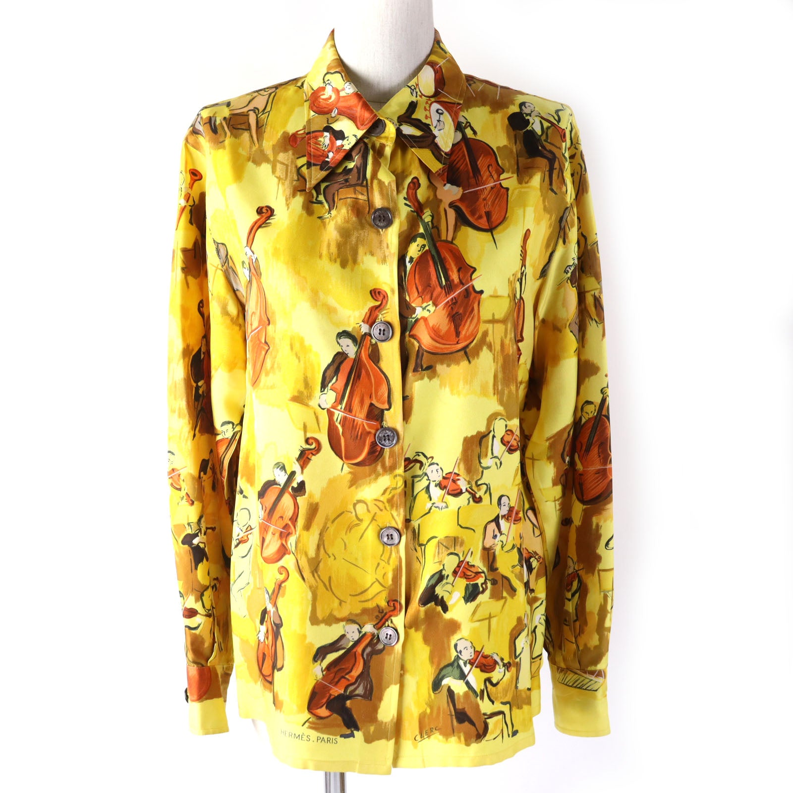 Hermes Silk Concerto Shirt Yellow 40