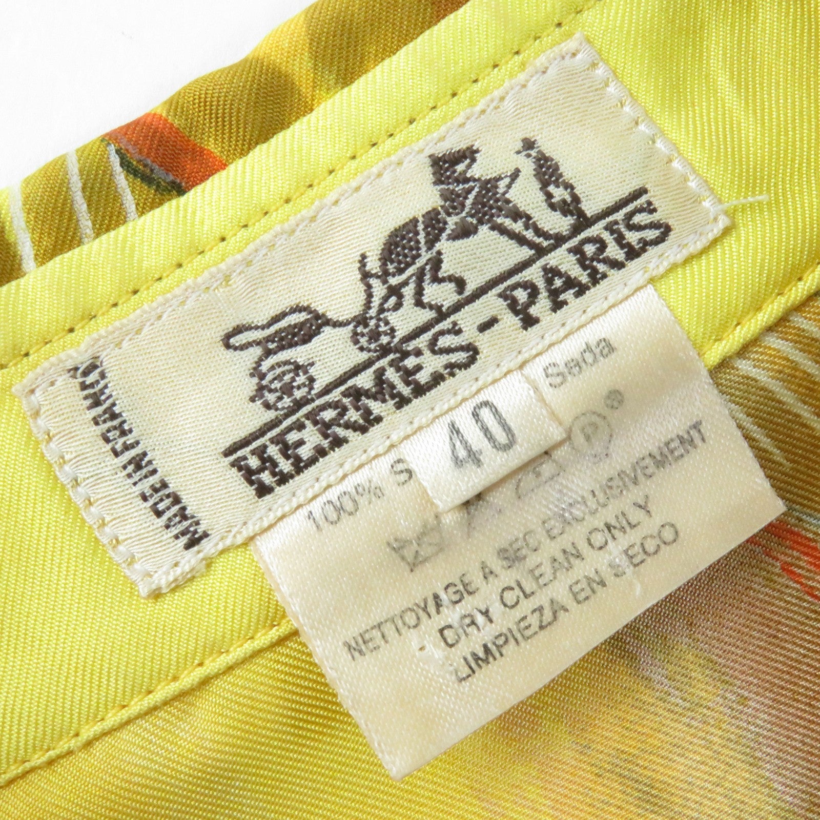 Hermes Silk Concerto Shirt Yellow 40