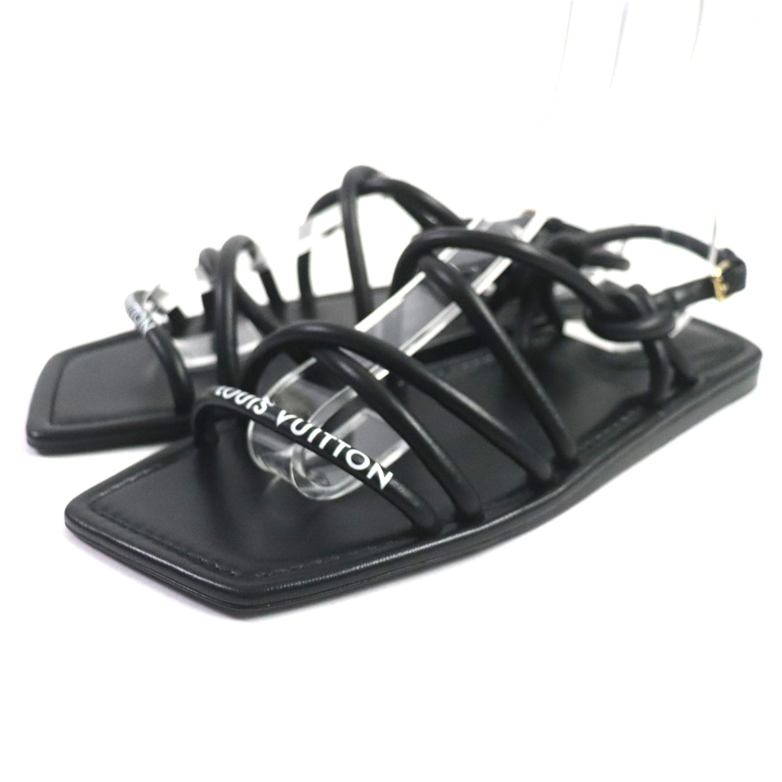 Louis Vuitton Leather Icon Logo Flats Sandals