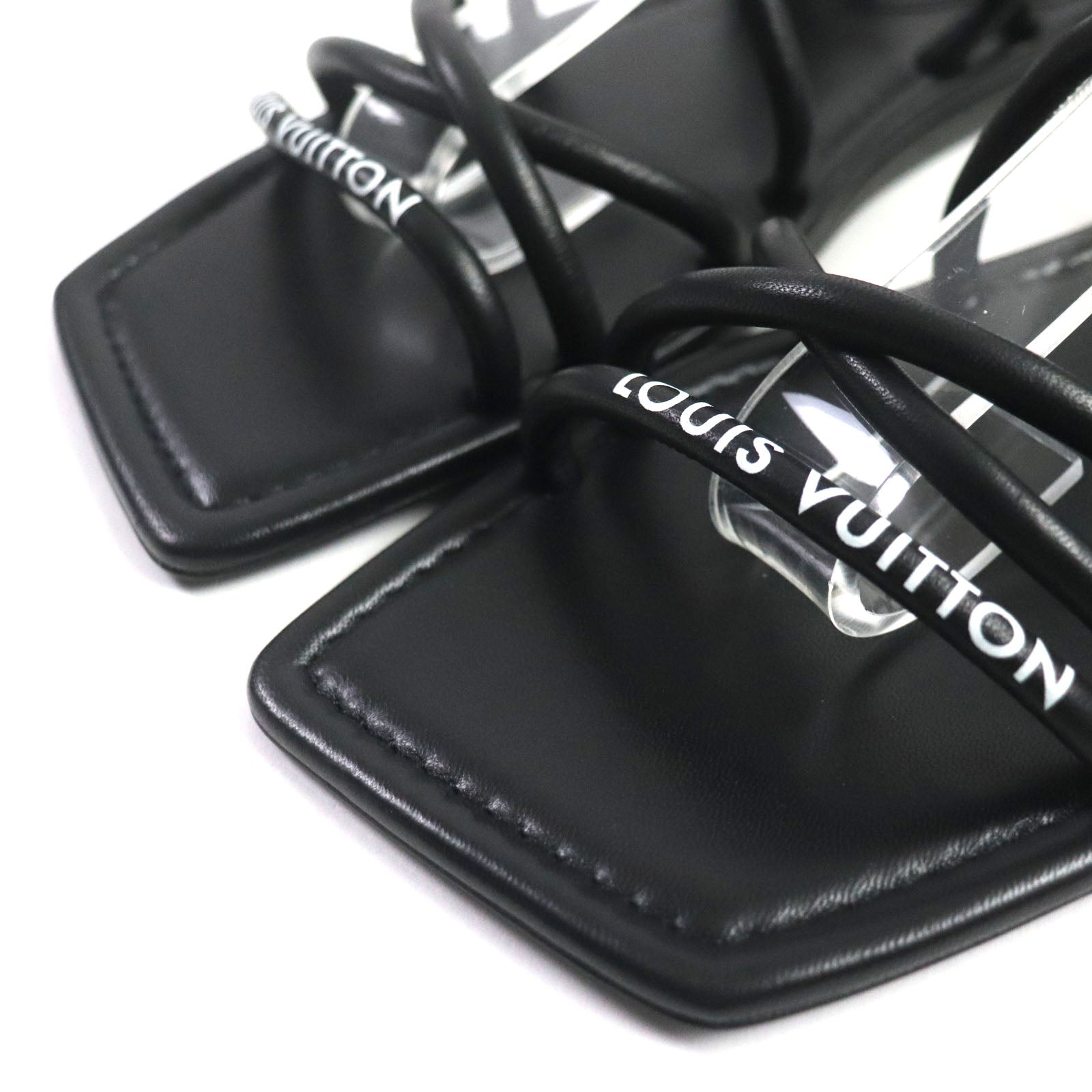 Louis Vuitton Leather Icon Logo Flats Sandals