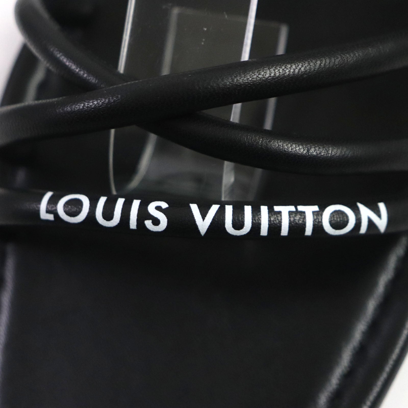 Louis Vuitton Leather Icon Logo Flats Sandals