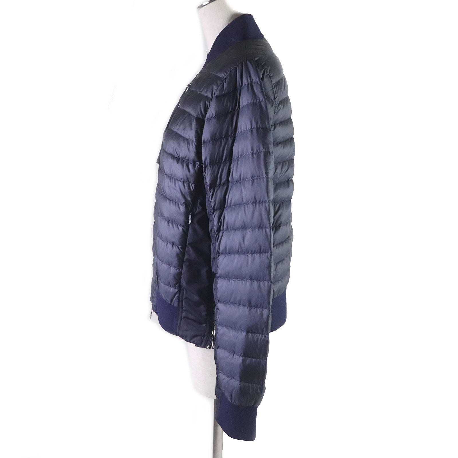 Moncler Nylon Down Jacket Navy Women