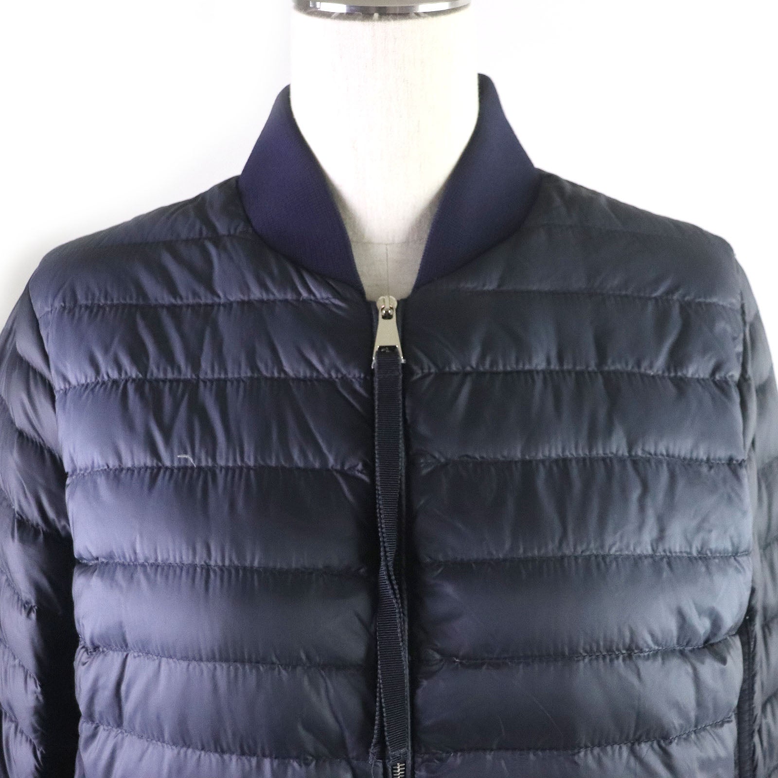 Moncler Nylon Down Jacket Navy Women