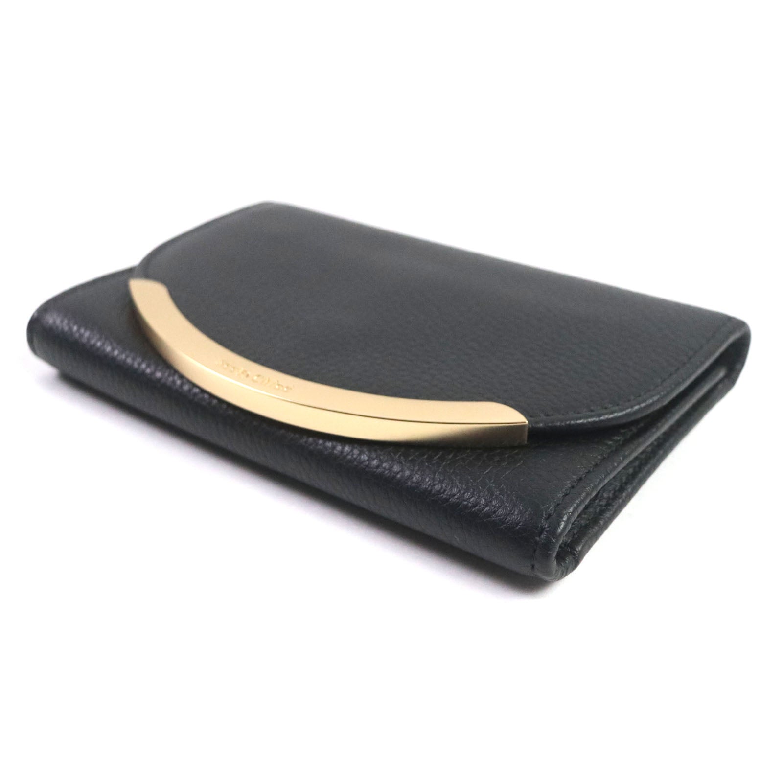 Chloe Lizzie Compact Leather Wallet Black