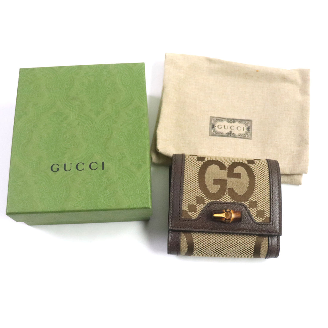 Gucci Bamboo Diana GG Compact Wallet Brown