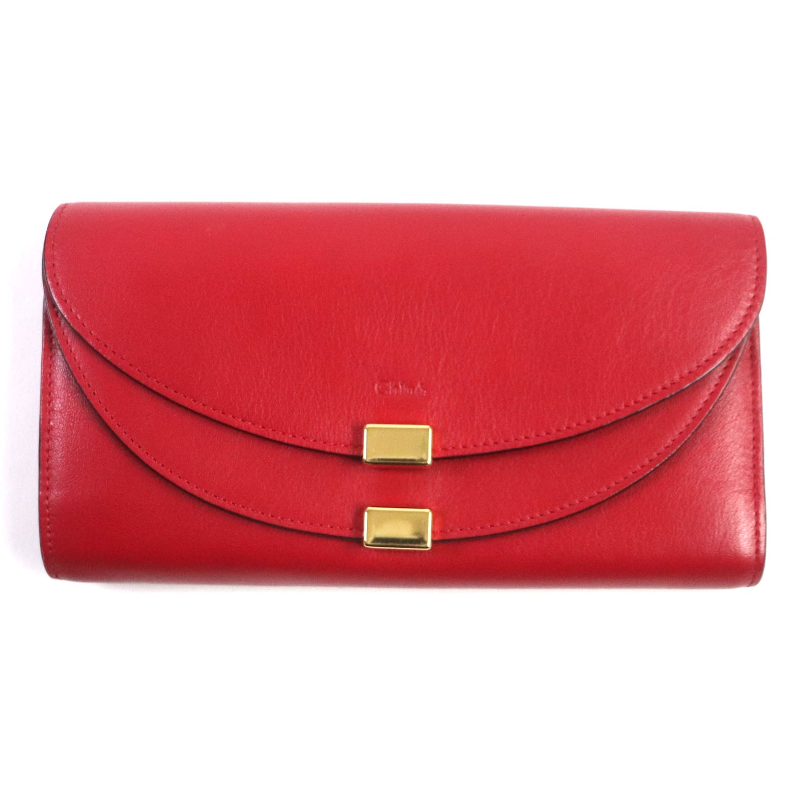 Chloe Georgia Double Flap Long Wallet Leather