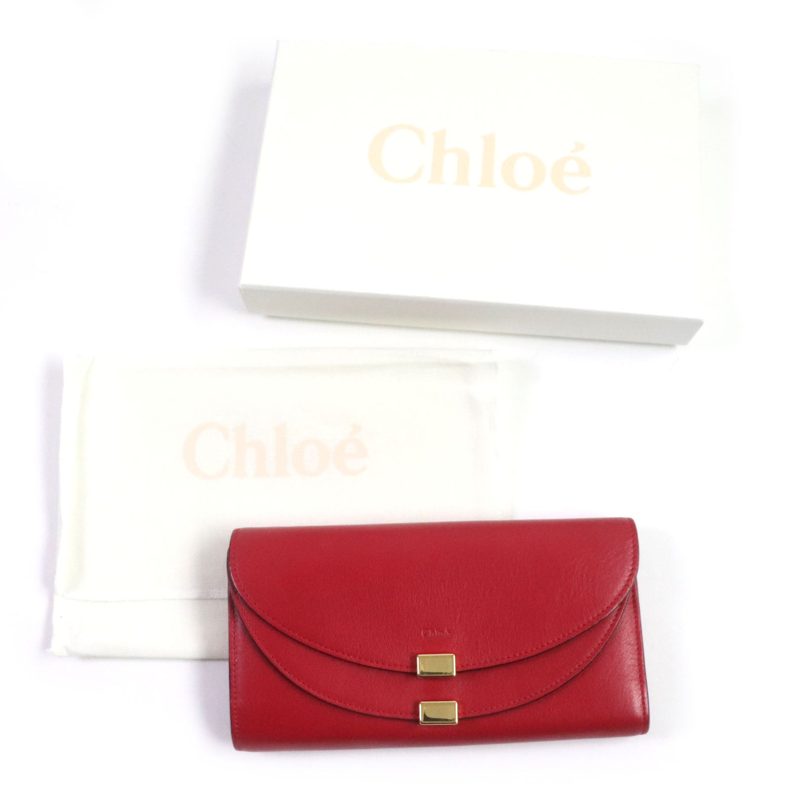 Chloe Georgia Double Flap Long Wallet Leather