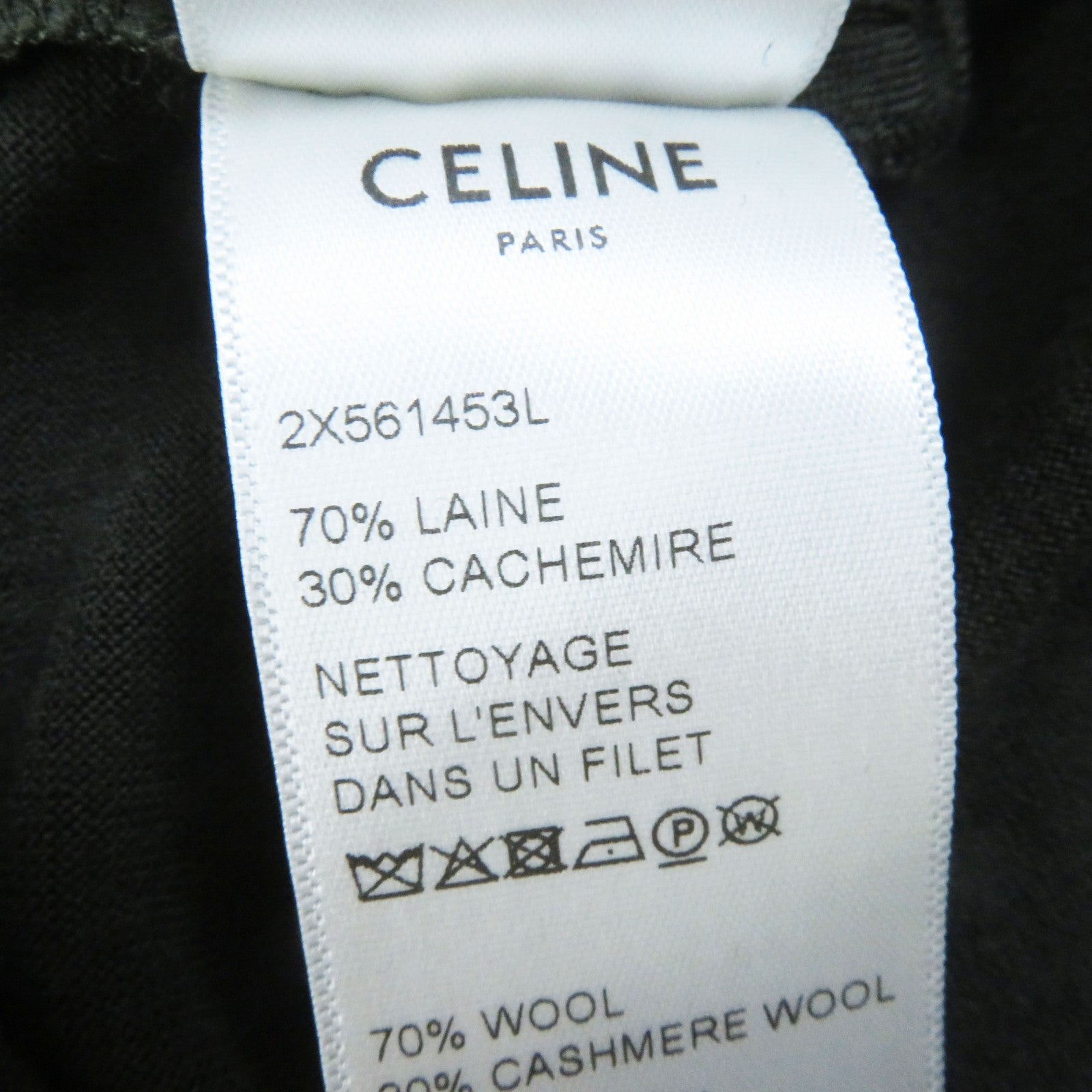 Celine Wool Cashmere Embroidery Long Dress XS