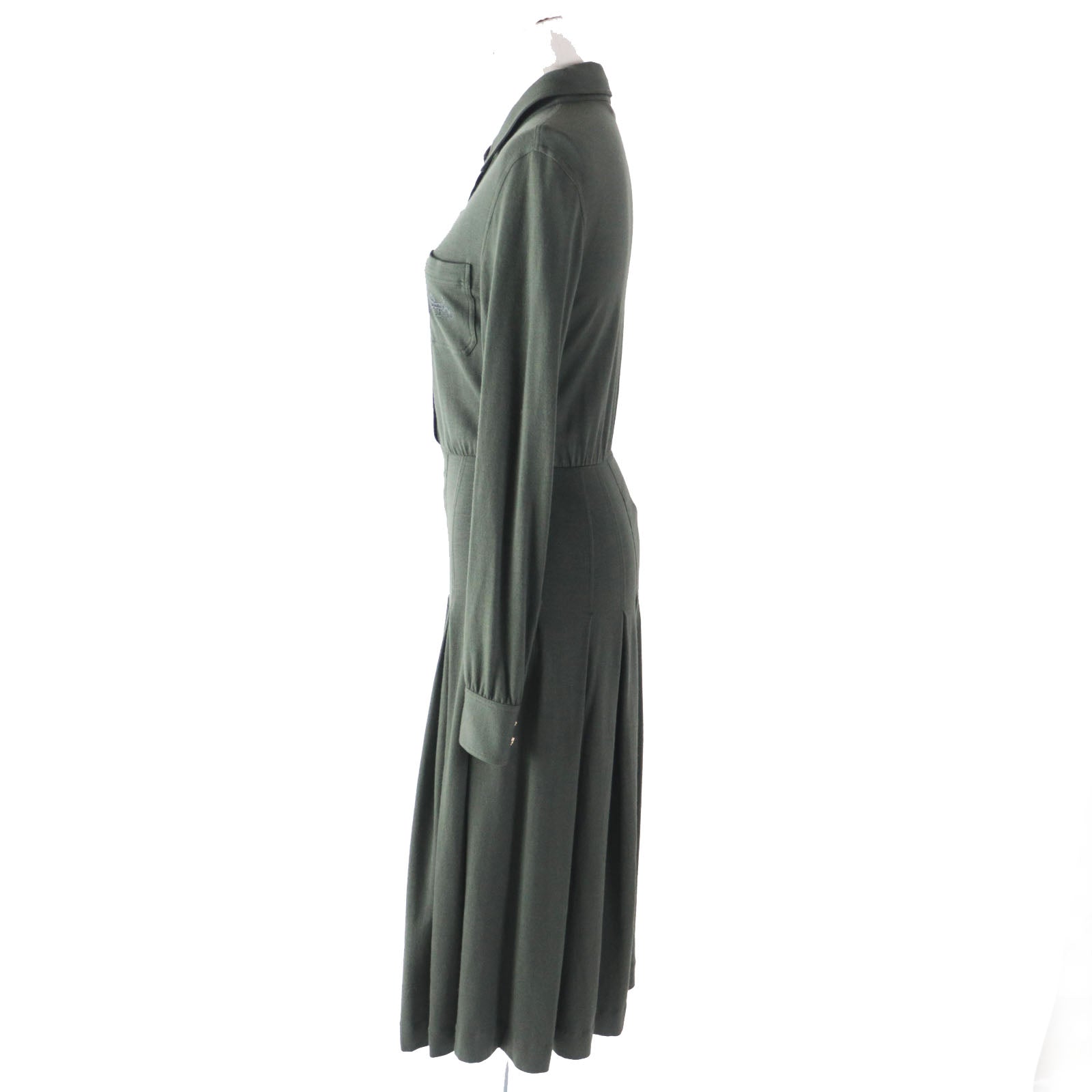 Celine Wool Cashmere Embroidery Long Dress XS